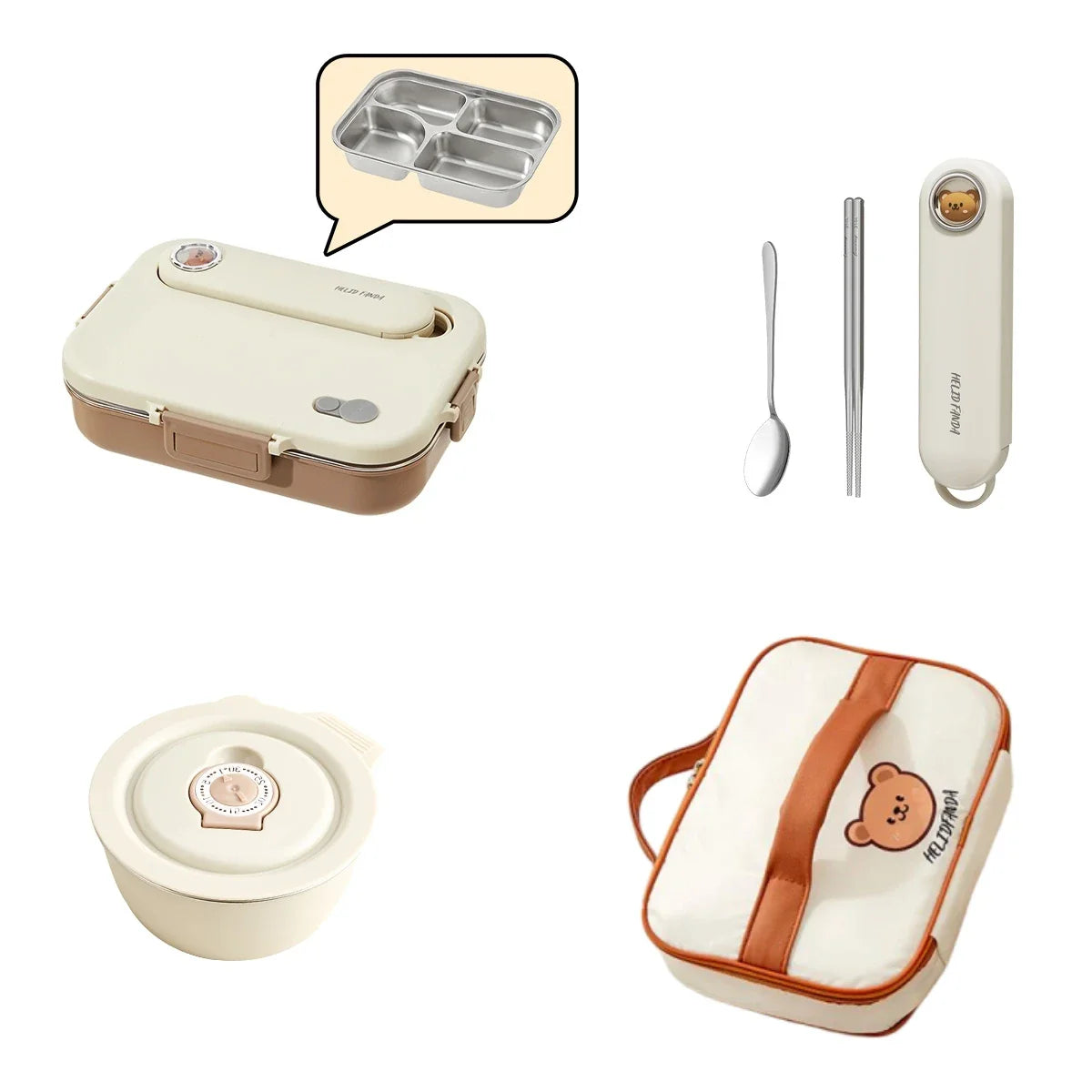 WORTHBUY Eco-Friendly Stainless Steel Bento Box - Microwave Safe