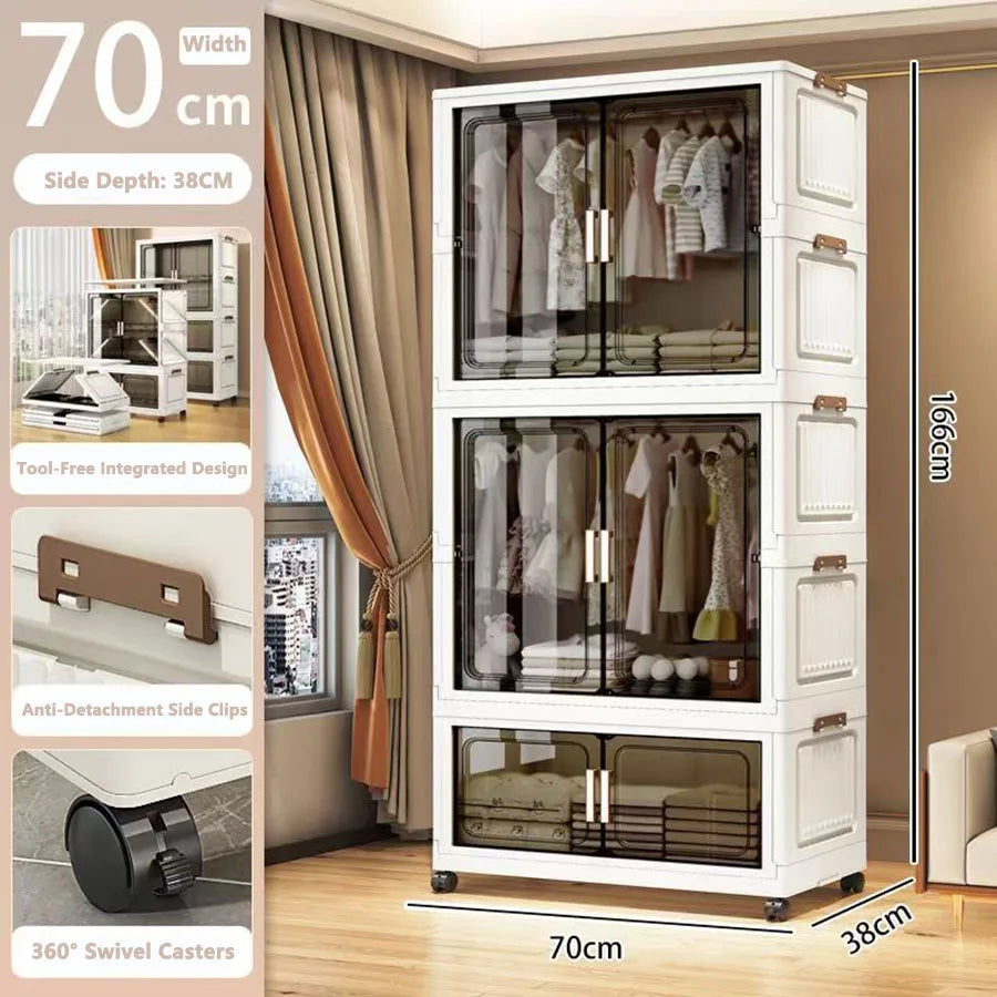 Folding Storage Cabinet - Multi-Use Organizer for Home & Kitchen
