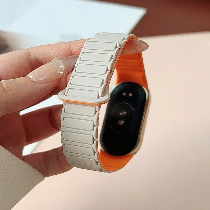 Premium Two-Tone Silicone Sports Watchband for Xiaomi Mi Band 8/9/10