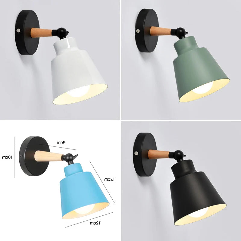 Modern Solid Wood LED Wall Lamp for Living Room & Bedroom Decor