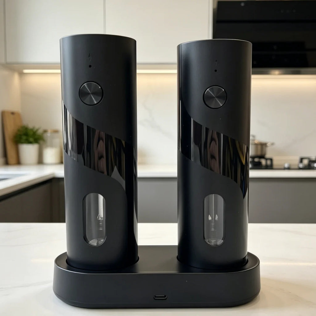 Rechargeable Electric Salt & Pepper Grinder Set - USB Charging, Adjustable Coarseness