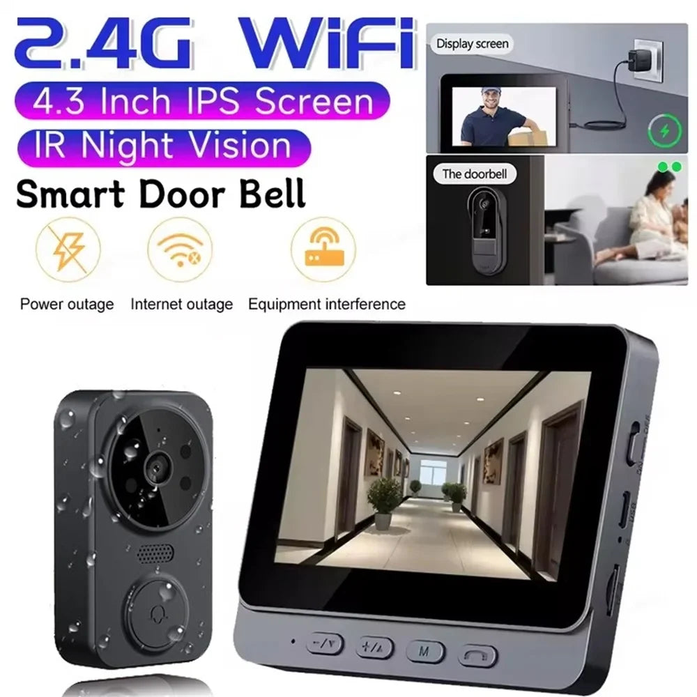 Smart Wireless Video Doorbell - HD Motion Detection & Night Vision