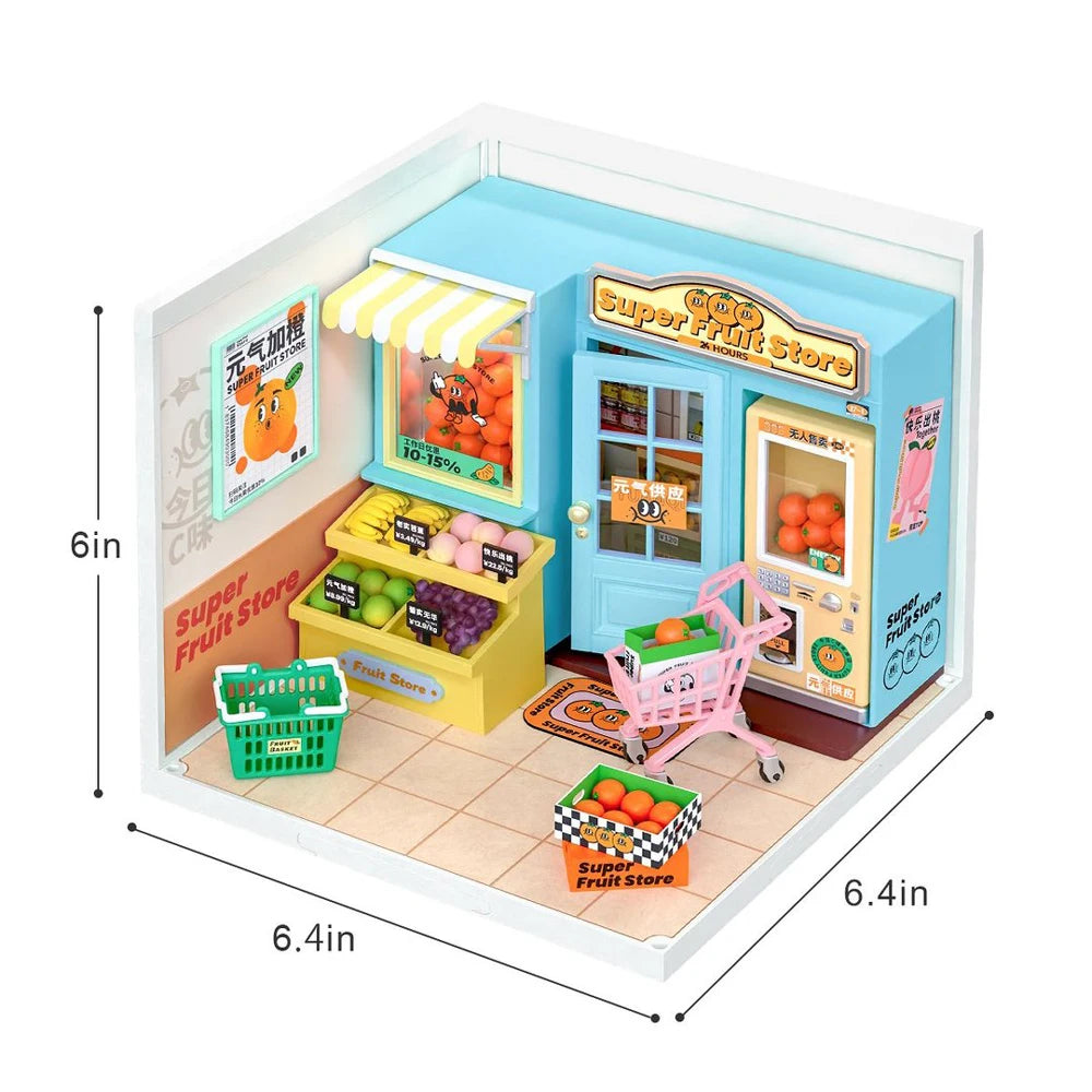 Robotime DIY Miniature Cafe & Energy Supply Store Building Set