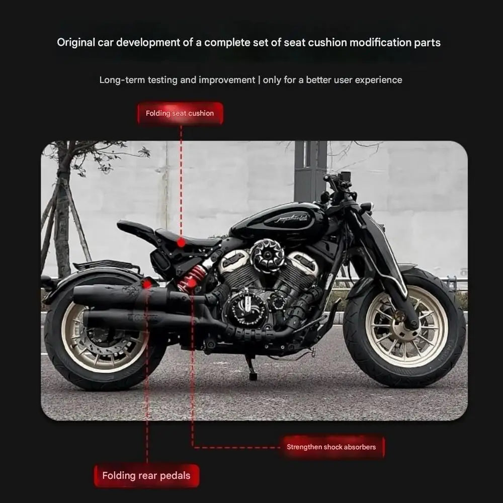 Benda Napoleon 450/500 Motorcycle Dual Seat - Compact Folding Design