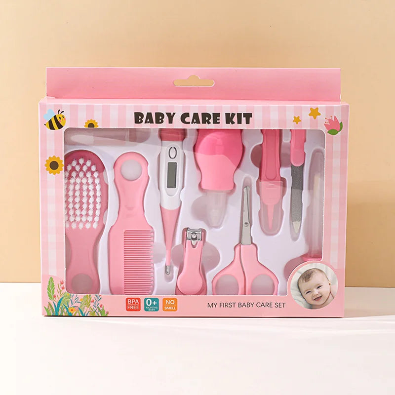 7-in-1 Baby Care Kit: Newborn Grooming Set for Infants - Pink/Blue