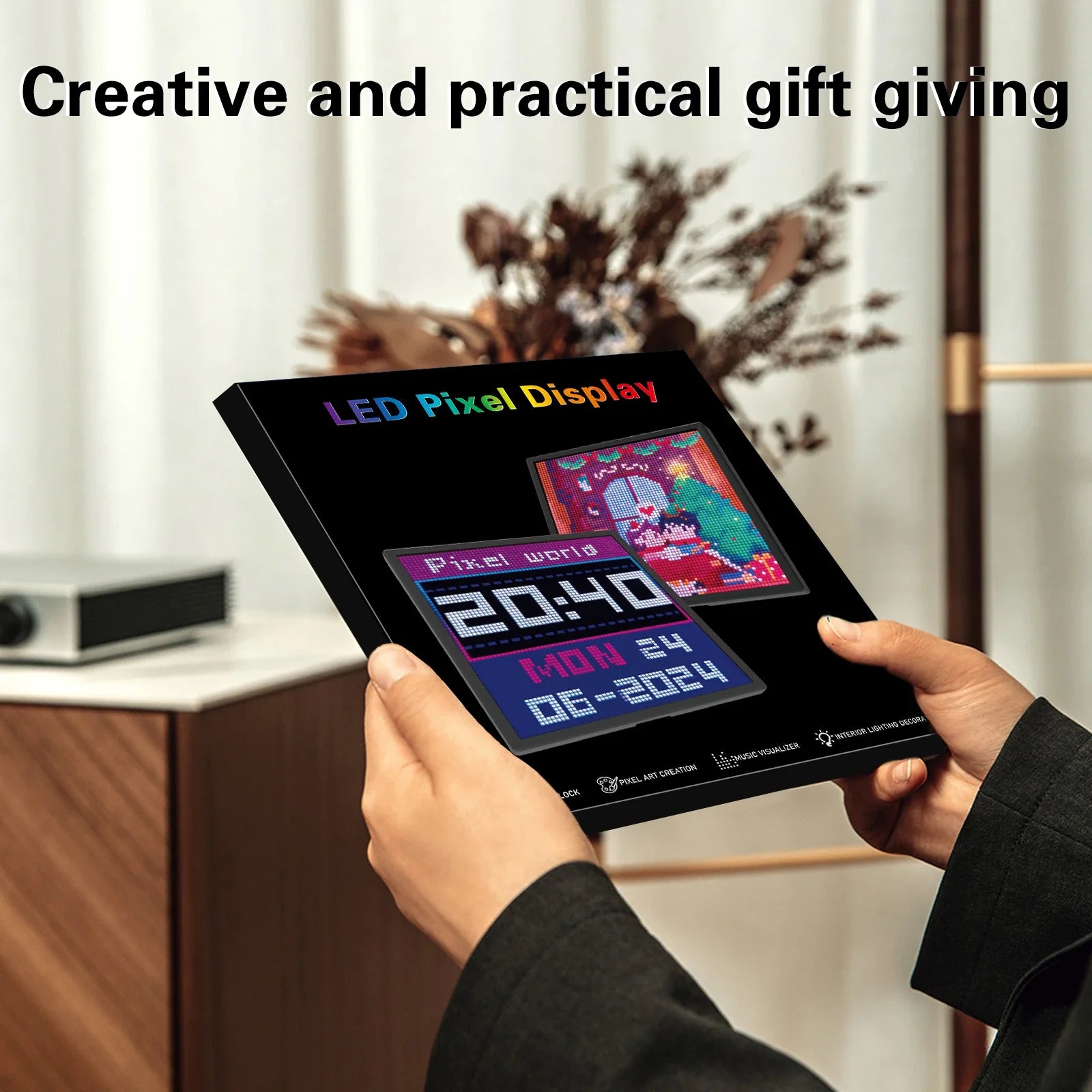 64x64 RGB LED Pixel Display - Bluetooth Programmable Art Panel