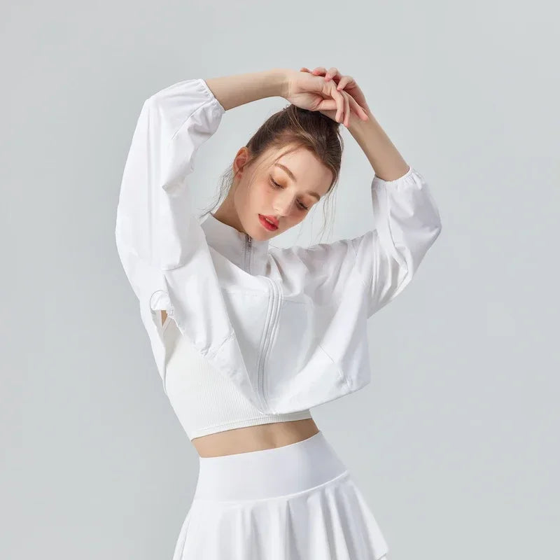 Women's UV Protective Tennis Jacket - UPF 50+, Lightweight & Stylish