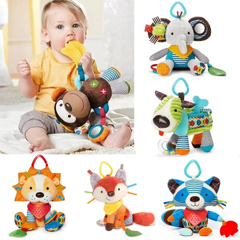 Plush Stuffed Rattle Toys for Infants - Hanging Animal Mobile