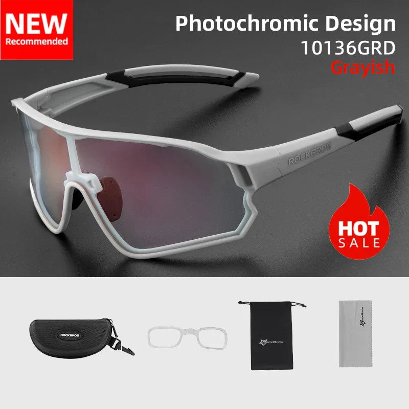 ROCKBROS Photochromic Cycling Glasses - UV400 Protection & Comfort