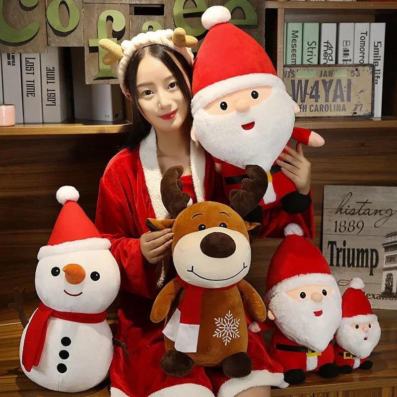 Adorable 23/40cm Plush Santa Claus & Snowman Dolls – Perfect Christmas Gift!
