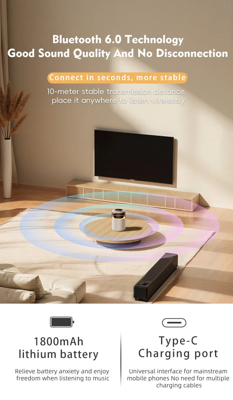 5-in-1 Magnetic Wireless Charger & Bluetooth Speaker with Night Light