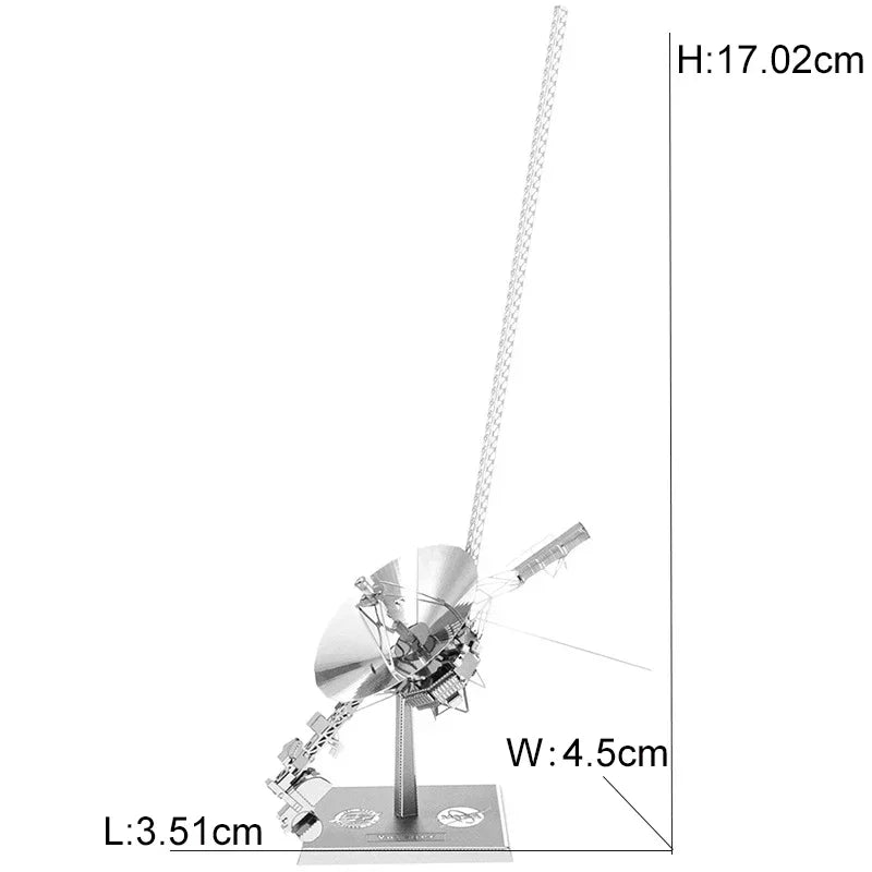 3D Metal Spacecraft Puzzle - Hubble Telescope & Mars Rover Model