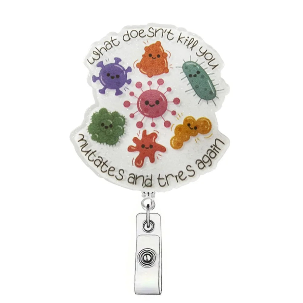 Funny Raccoon ID Badge Reel - Retractable Acrylic Clip Holder