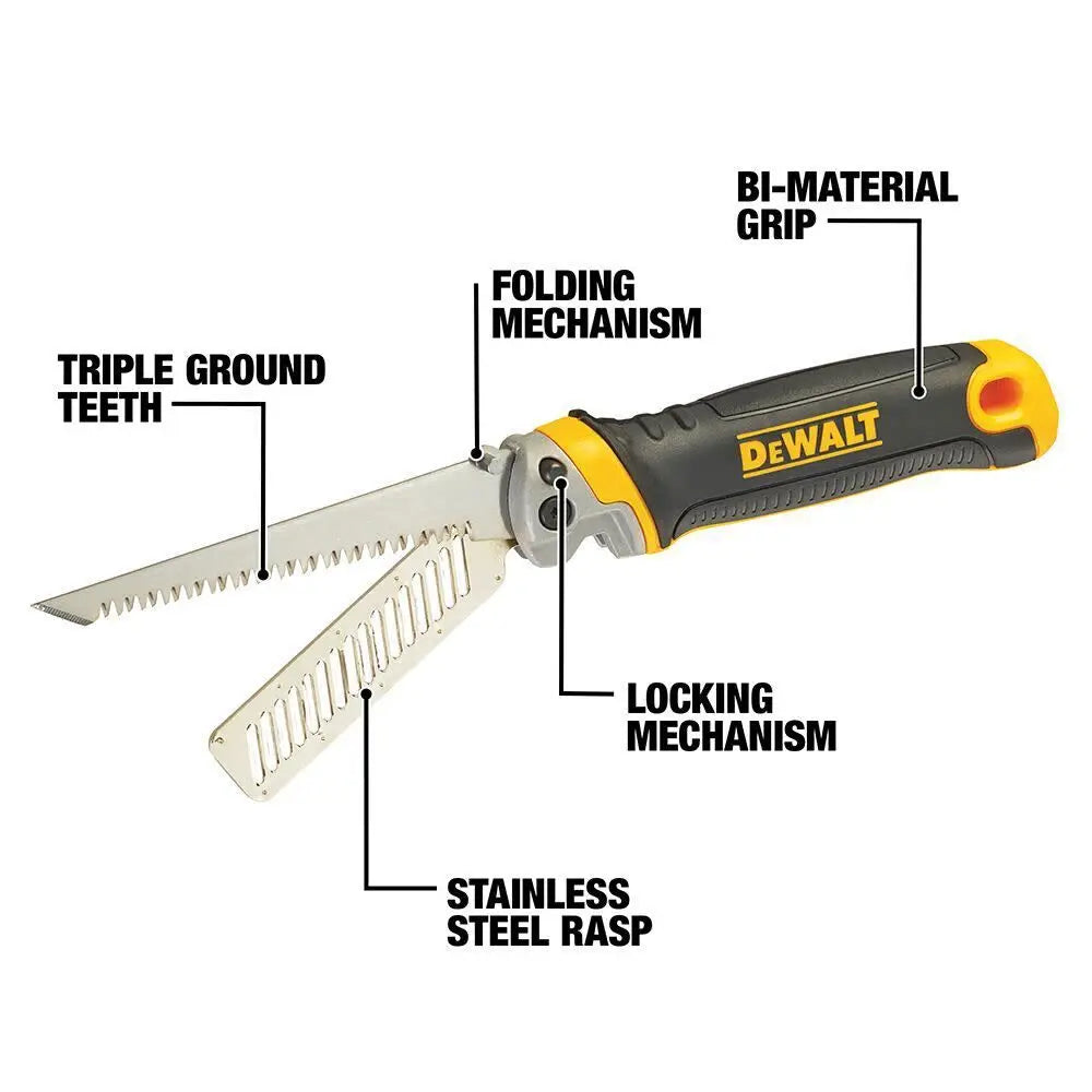 DEWALT Folding Jab Saw – 2-in-1 Drywall Cutting Tool