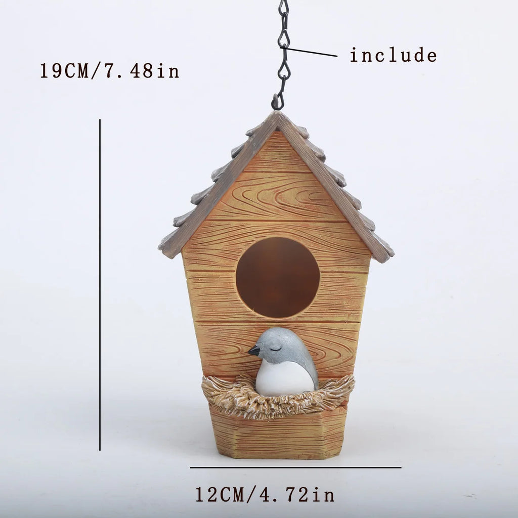 Cozy Whimsical Bird Nest Hanging Ornament for Garden Decor