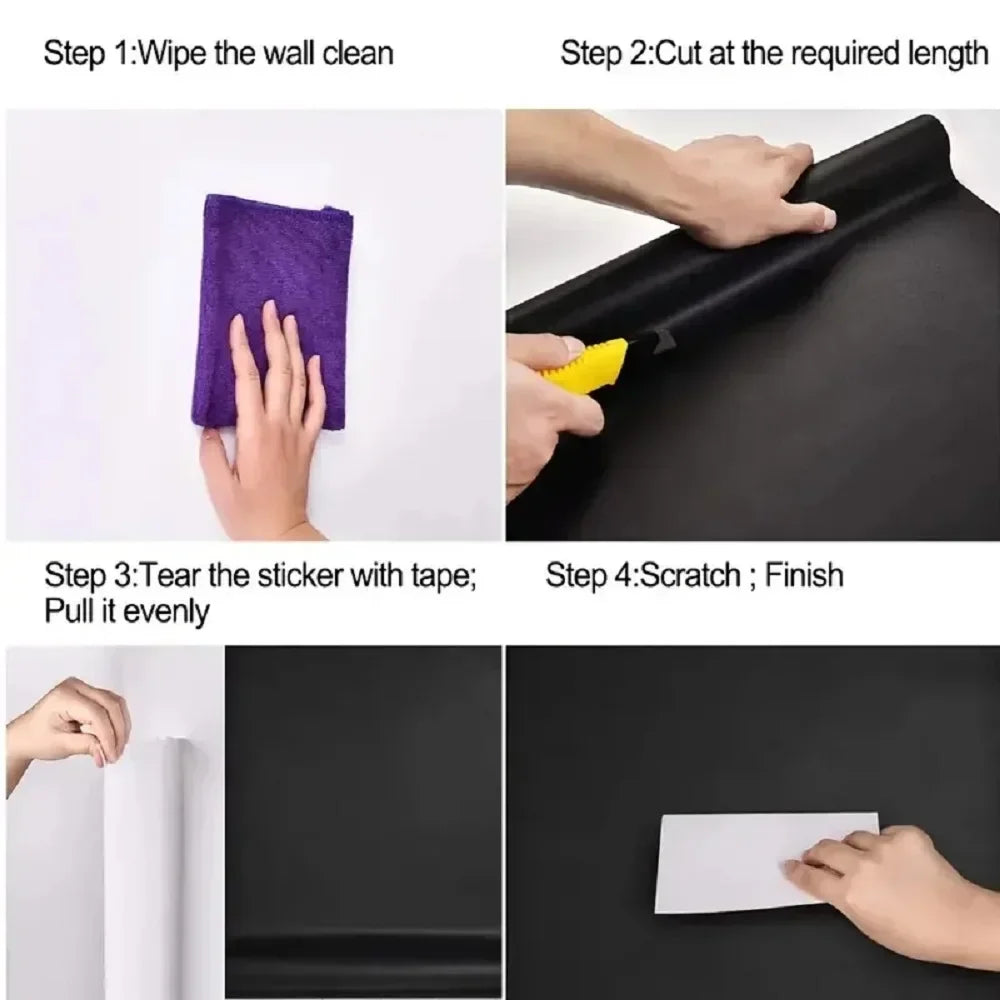 Waterproof Black and White Vinyl Wallpaper - Self-Adhesive for Home Decor