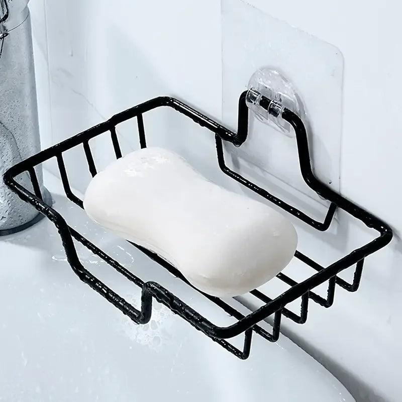 Stainless Steel Wall-Mounted Soap Dish – No Drill, Holds 2 Bars