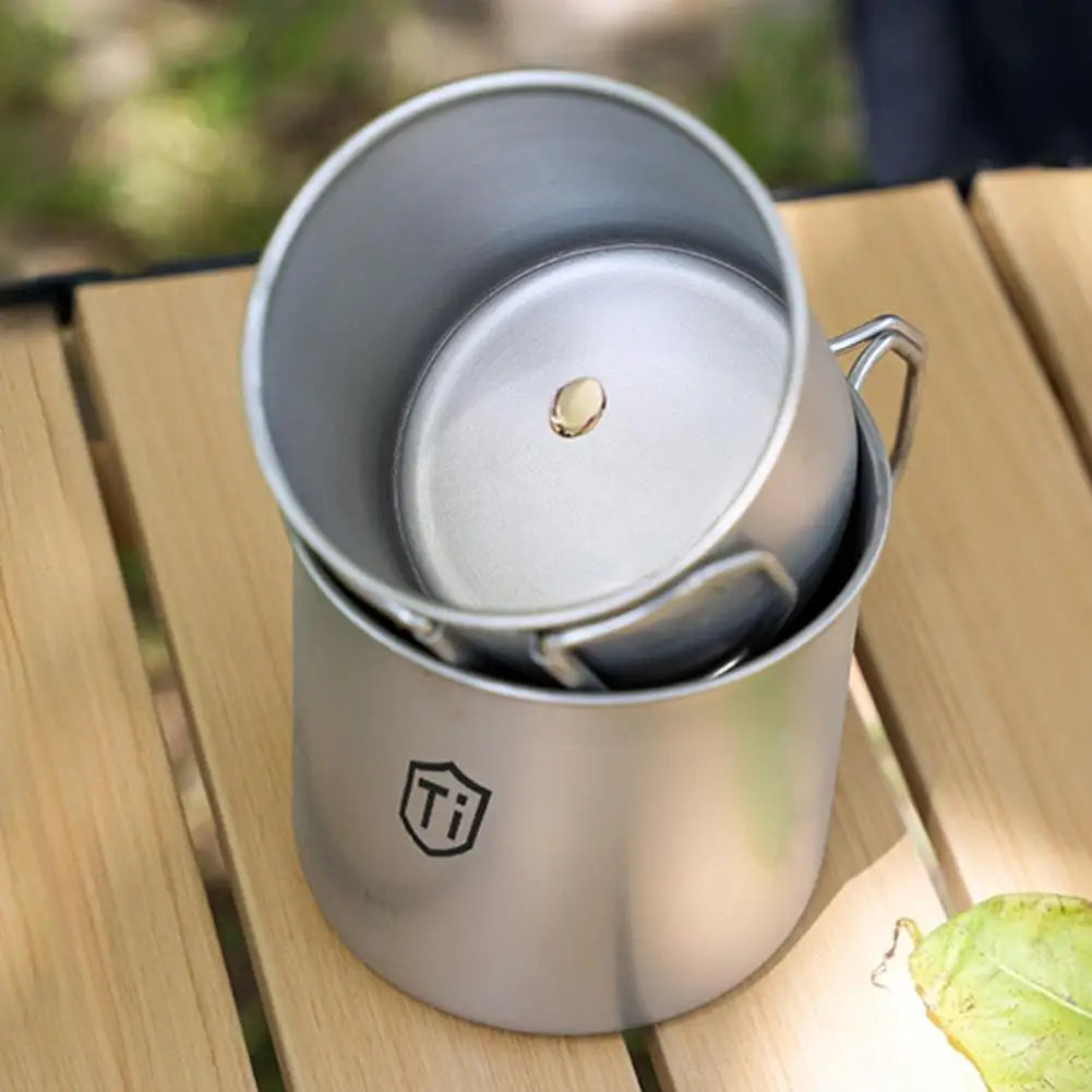 Ultralight Titanium Mug with Lid - Portable Camping Beaker