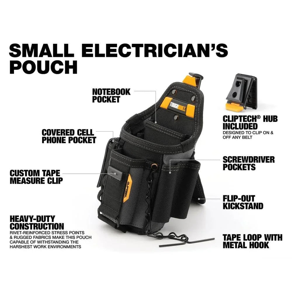 TOUGHBUILT Electrician Pouch – Durable Tool Storage with Kickstand