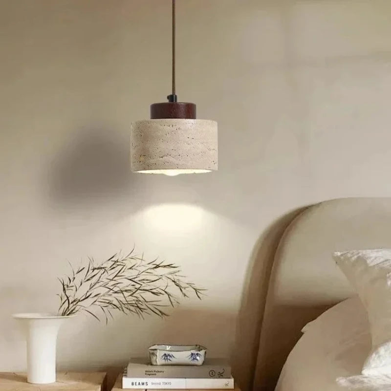 Pumous Yellow Stone LED Pendant Lamp - Modern Retro Chandelier