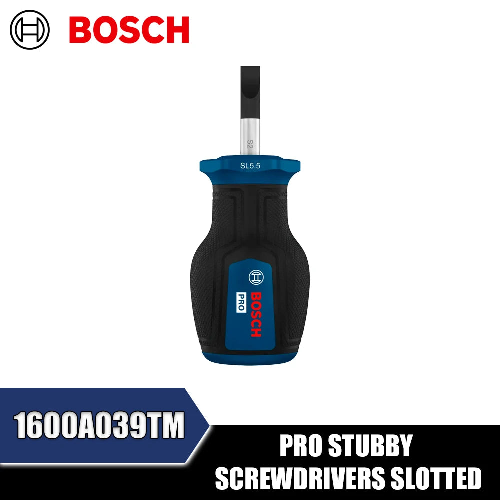 Bosch PRO Stubby Screwdrivers - Slotted, Compact & Durable