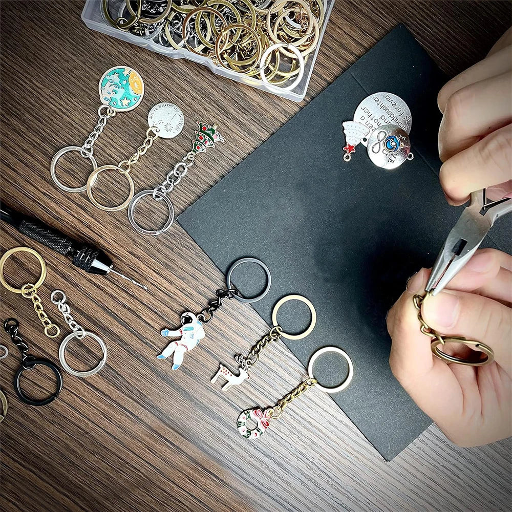 Versatile Keychain Rings Set for Crafts & Accessories - 18/30/50 Pack
