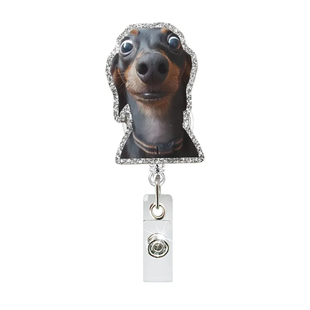 Cute Dog Retractable Badge Holder - Fun & Practical ID Reel