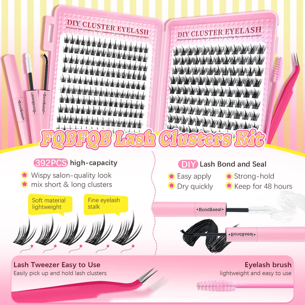672PCS DIY Cluster Lash Kit - Natural Soft & Wispy Individual Lashes