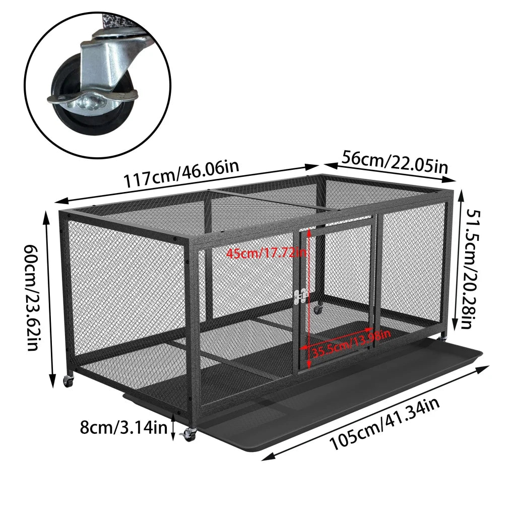 Heavy Duty Metal Chicken Coop with Waterproof Cover & Rolling Wheels