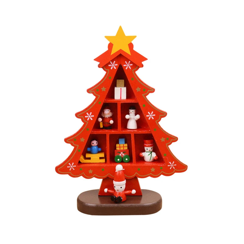 Creative 3D Wooden Christmas Tree Table Decoration - Festive Home Accent