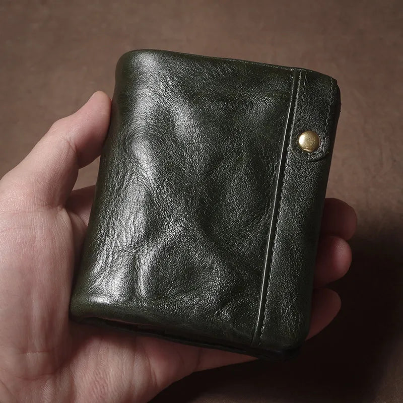 Premium Unisex Genuine Leather Short Card Case & Coin Purse