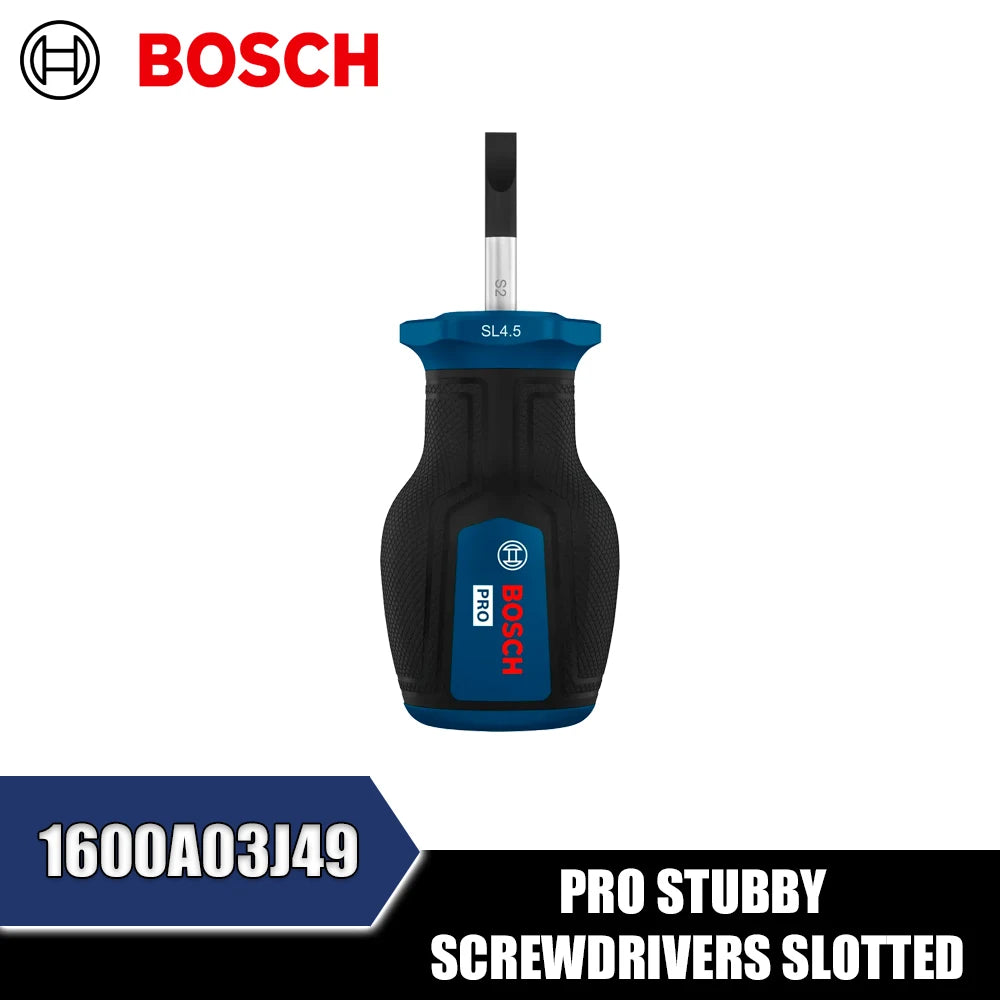 Bosch PRO Stubby Screwdrivers - Slotted, Compact & Durable