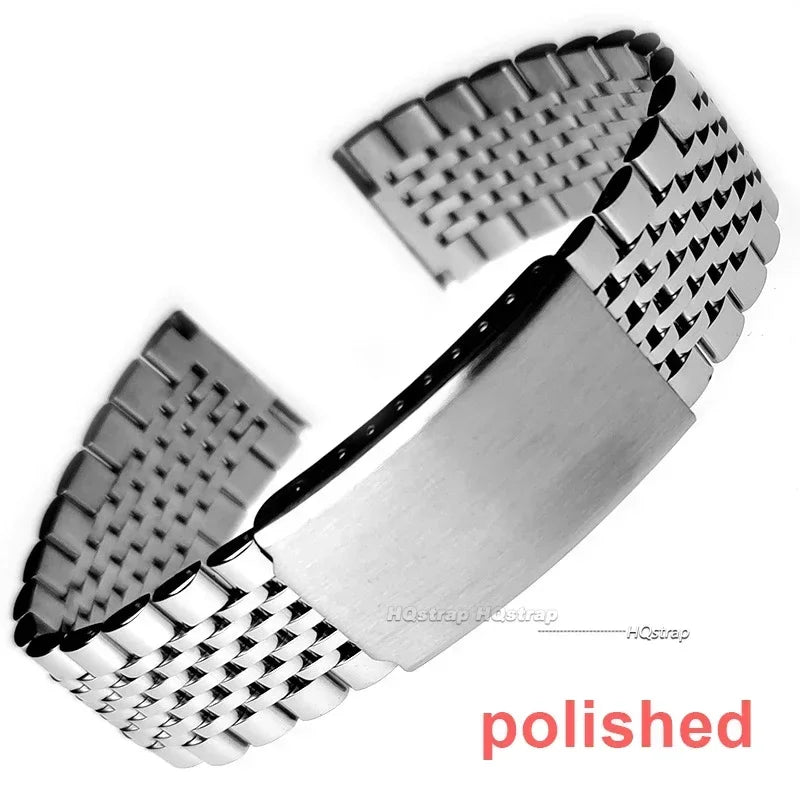 Premium Curved Stainless Steel Watch Band - 18mm, 20mm, 22mm Sizes