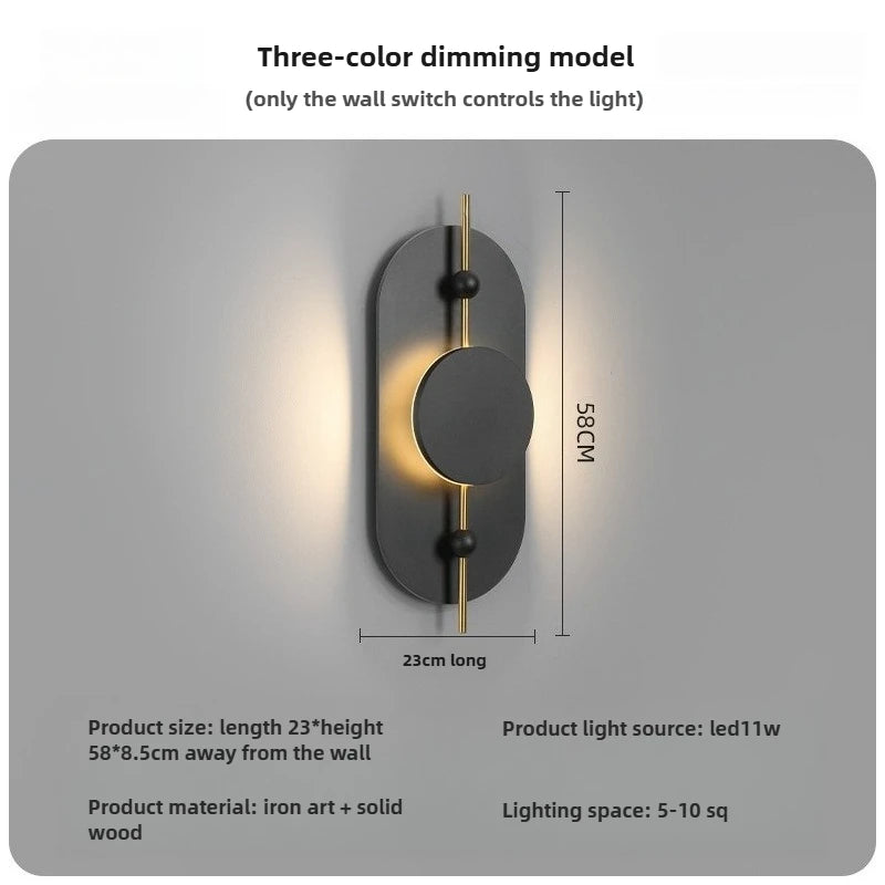 Modern LED Wall Lamp - Elegant Wooden Shade for Living Space