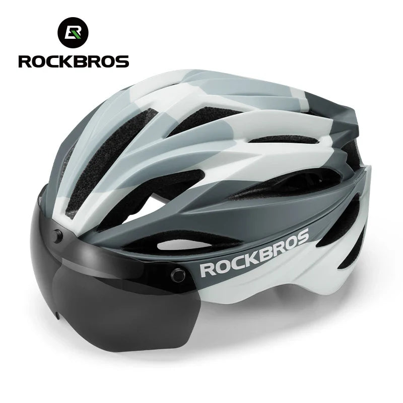 ROCKBROS Adjustable Cycling Helmet with Magnetic Goggles - Ultimate Safety