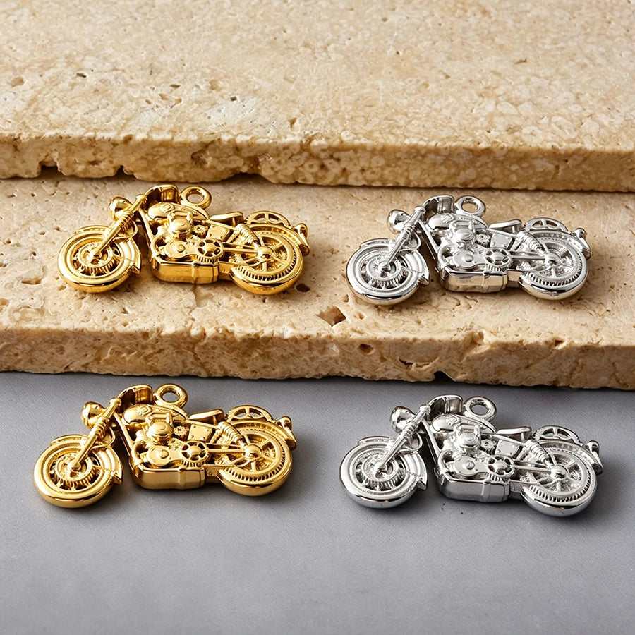 4pcs Funny Transportation Charms - Stainless Steel Pendants for DIY