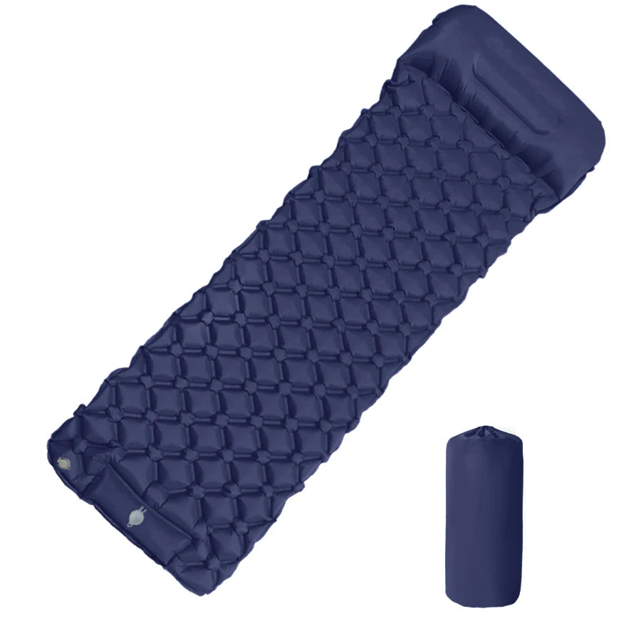 Ultralight Inflatable Camping Mattress with Built-in Pump & Pillows