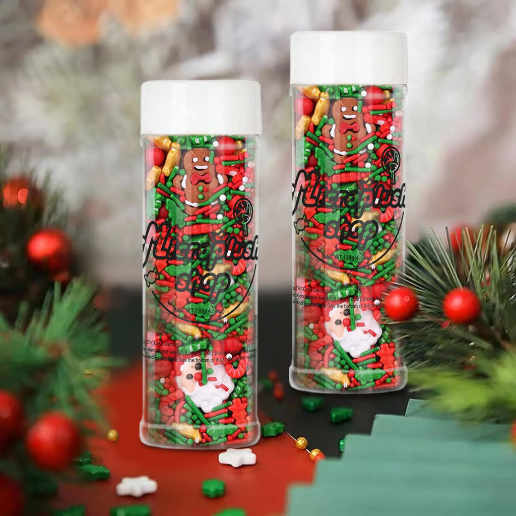 Festive Christmas Sprinkles Mix - Santa & Tree Jimmies for Baking