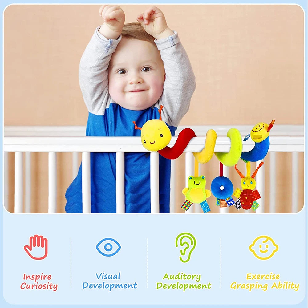 Plush Hanging Baby Rattle & Crib Mobile – Soft Sensory Toy for Infants