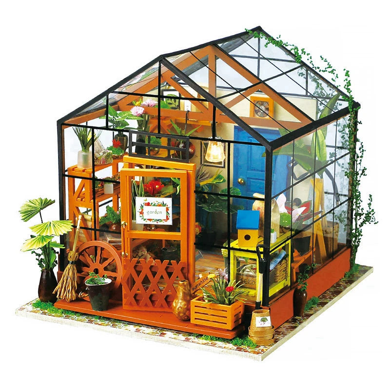 Robotime Green DIY Dollhouse Kit - Engaging Miniature Art Project