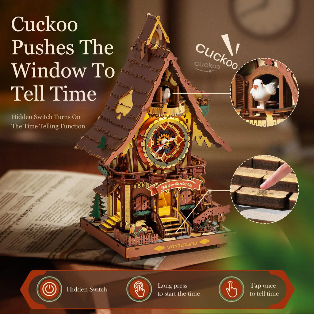 Robotime ROKR 3D Wooden Cuckoo Clock Puzzle - DIY Christmas Project