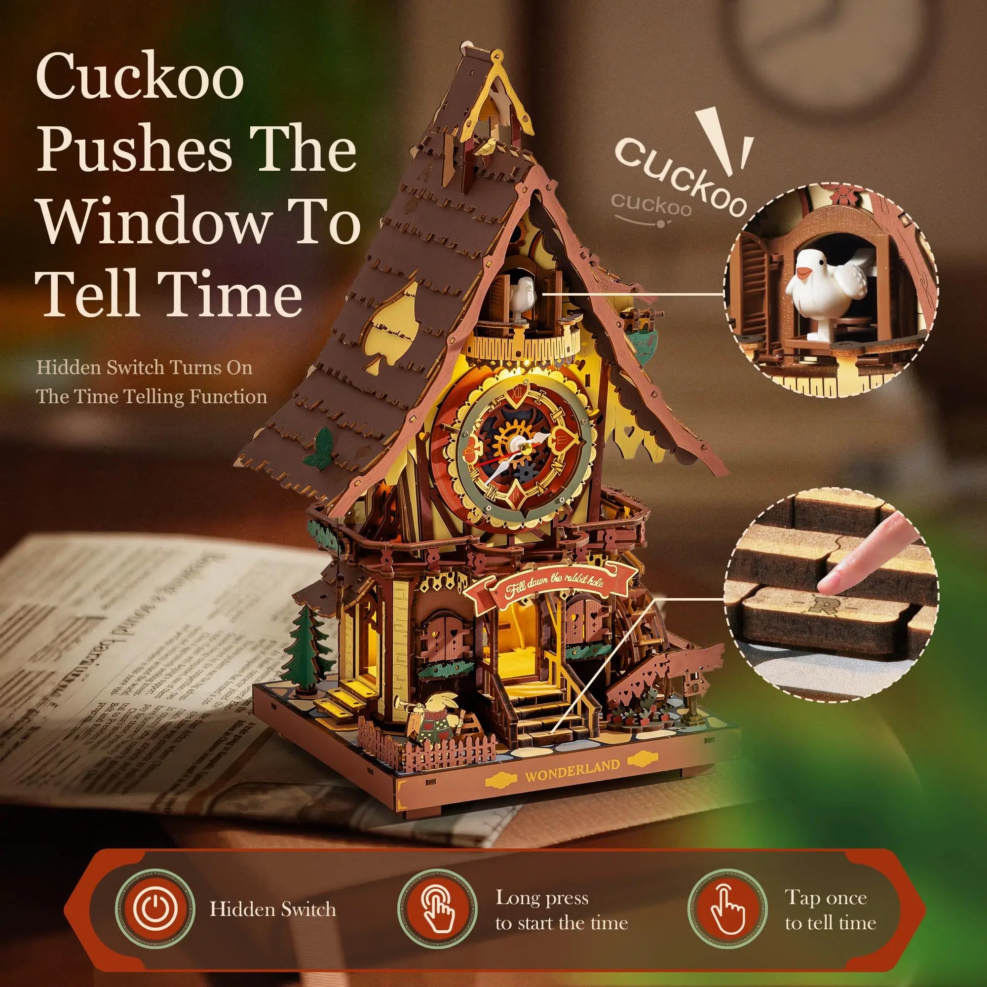 Robotime ROKR 3D Wooden Cuckoo Clock Puzzle - DIY Christmas Project