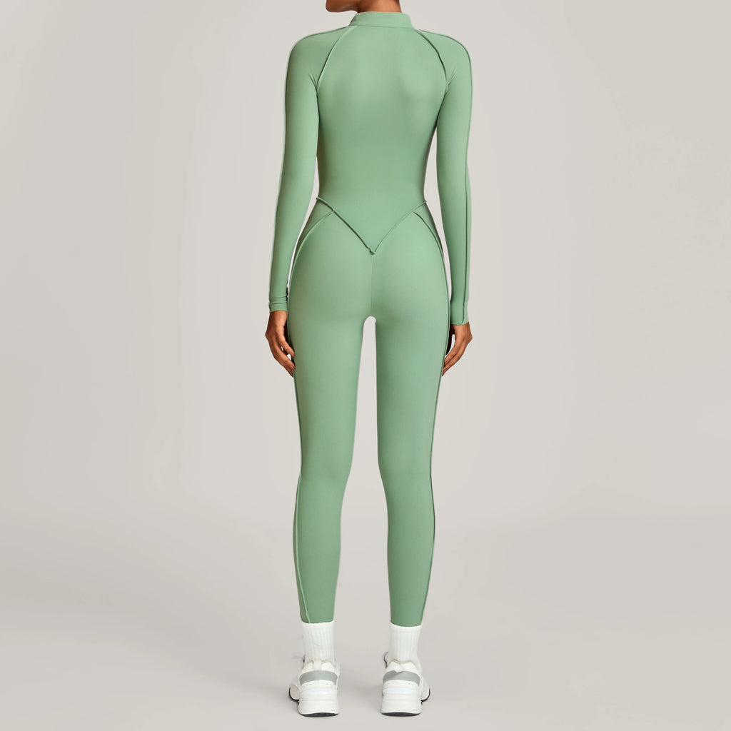 ZEEHOOH Women's High Elasticity Yoga Zipper Bodysuit