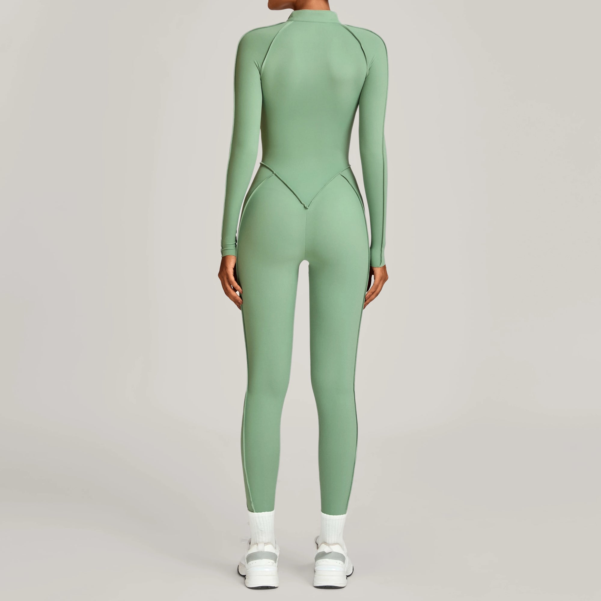 ZEEHOOH Women's High Elasticity Yoga Zipper Bodysuit