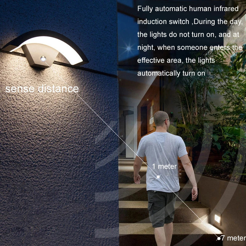 PIR Motion Sensor Outdoor Wall Lamp - Waterproof LED Light