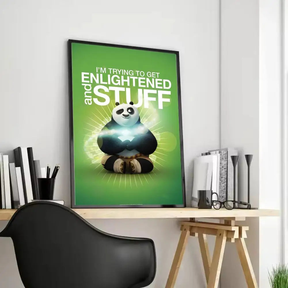 Kung Fu Panda Anime Poster - Waterproof Art for Home & Bar Decor