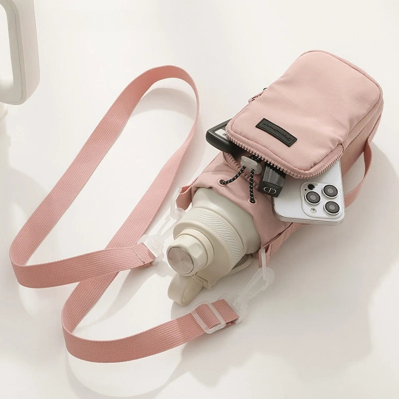 Adjustable Portable Water Bottle Sleeve for Hiking & Gym - Crossbody Bag