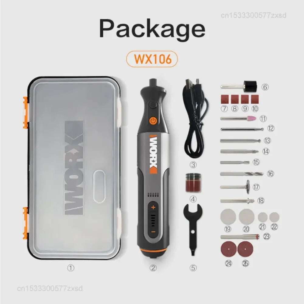 Worx Mini Rotary Tool 8V - Cordless Engraving & Grinding Power Tool