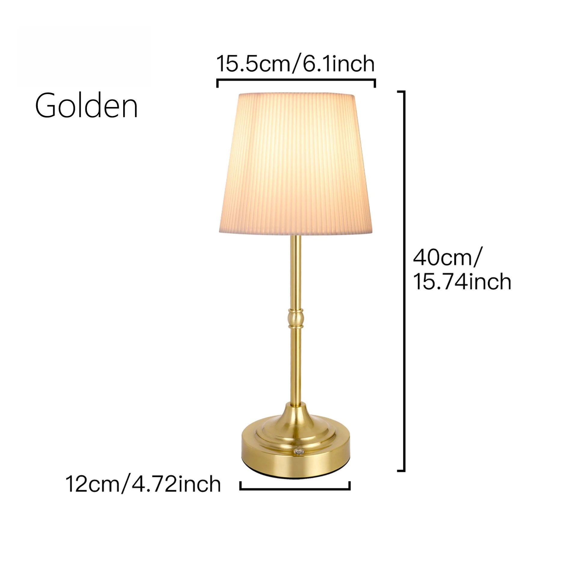 Stylish LED Gold Table Lamp with Fabric Shade for Home & Office