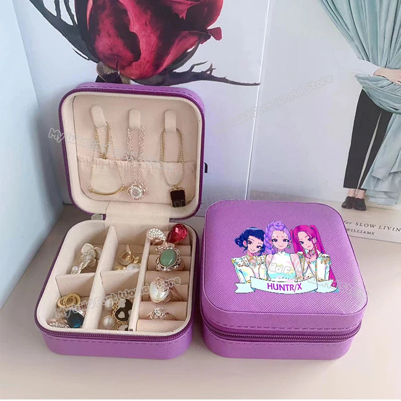 KPOP Jewelry Organizer Box - Stylish Travel Storage for Earrings & Necklaces
